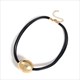 Multilayer Geometric Metal Pendant Leather Choker Necklace