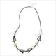 Multilayer Geometric Metal Pendant Leather Choker Necklace