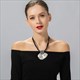 Multilayer Black Leather Pearl Choker Necklace With Irregular Metal Accents