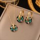 Earrings Necklace Set Four-Leaf Clover Stainless Steel Fashion Eyes Drop Pendant Daywear Jewelry For Women Lucky Turkish Blue
