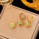 Earrings Necklace Set Four-Leaf Clover Stainless Steel Fashion Eyes Drop Pendant Daywear Jewelry For Women Lucky Turkish Blue