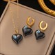 Earrings Necklace Set Four-Leaf Clover Stainless Steel Fashion Eyes Drop Pendant Daywear Jewelry For Women Lucky Turkish Blue