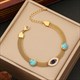 Turquoise Evil Eye Bracelet Necklace Earring Set - Stainless Steel Jewelry