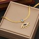 Turquoise Evil Eye Bracelet Necklace Earring Set - Stainless Steel Jewelry