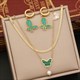 Butterfly Jewelry Set – Stainless Steel Necklace, Earrings & Bracelet