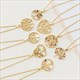 Gold Round Rhinestone Tree Of Life Pendant Necklace