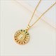 Gold Round Rhinestone Tree Of Life Pendant Necklace
