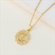 Gold Round Rhinestone Tree Of Life Pendant Necklace