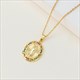 Gold Round Rhinestone Tree Of Life Pendant Necklace