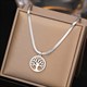 Snake Herringbone Blade Chain Fortune Tree Pendant Necklace