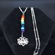 7 Chakra Lotus Flower Of Life Stainless Steel Chain Necklace