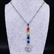7 Chakra Lotus Flower Of Life Stainless Steel Chain Necklace