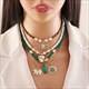 Stone Beaded Eye Pendant Necklace – Natural Elephant Clavicle Chain Jewelry
