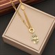 Eyes Hollow Out Palm Pendant Necklace For Women Punk Street Trend Neck Chain Jewelry 36L Stainless Steel Party Gift