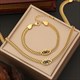 Eye Charm Link Chain Necklace, Stainless Steel 36L