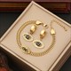 Eye Charm Link Chain Necklace, Stainless Steel 36L