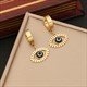 Eye Charm Link Chain Necklace, Stainless Steel 36L