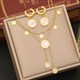 Roman Numerals Dial Pendant Necklace 36L Stainless Steel Zircon Clavicle Chain Jewelry