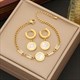 Roman Numerals Dial Pendant Necklace 36L Stainless Steel Zircon Clavicle Chain Jewelry