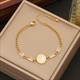 Roman Numerals Dial Pendant Necklace 36L Stainless Steel Zircon Clavicle Chain Jewelry