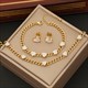 Rhinestone Heart Necklace Gold 36L Stainless Steel New Trendy Chain Choker Jewelry Gift Party For Women Girl