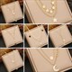 Pentagram Star Pendant Necklace 36L Stainless Steel New For Women Girls Moon Black White 2 In Clavicle Chain Jewelry Gifts