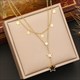 Pentagram Star Pendant Necklace 36L Stainless Steel New For Women Girls Moon Black White 2 In Clavicle Chain Jewelry Gifts