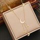 Pentagram Star Pendant Necklace 36L Stainless Steel New For Women Girls Moon Black White 2 In Clavicle Chain Jewelry Gifts