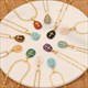 Stone Cross Clavicle Chain Stainless Steel Natural