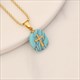 Stone Cross Clavicle Chain Stainless Steel Natural