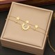 Beads Retro Irregular Pendant Necklace For Women New Fashion Star Charm Double Layer Chain Jewelry Gift 36L Stainless Steel