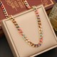 Colorful Thick Chain Necklace And Bracelet Set - Non-Fading Stainless Steel Jewelry