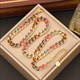 Colorful Thick Chain Necklace And Bracelet Set - Non-Fading Stainless Steel Jewelry