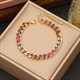 Colorful Thick Chain Necklace And Bracelet Set - Non-Fading Stainless Steel Jewelry