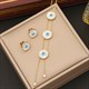 Round Eyes Tassel Long Pendant Necklace 36L Stainless Steel Non-Fading Chain Jewelry For Women