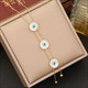 Round Eyes Tassel Long Pendant Necklace 36L Stainless Steel Non-Fading Chain Jewelry For Women