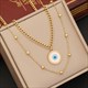 Runde Retro-Augen-Anhänger-Halskette für Damen, nicht verblassender Edelstahl-Schmuck