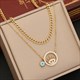 Runde Retro-Augen-Anhänger-Halskette für Damen, nicht verblassender Edelstahl-Schmuck