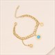 Multi Layer Chain Turquoise Eye Necklace Charm Stainless Steel