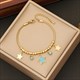 Blue Stone Star Charm Necklace, Stainless Steel Snake Chain