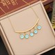 Round Eye Pendant Necklace Gold Silver Stainless Steel Tassel Collar Chain Jewelry