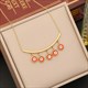 Round Eye Pendant Necklace Gold Silver Stainless Steel Tassel Collar Chain Jewelry