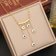 Round Eye Pendant Necklace Gold Silver Stainless Steel Tassel Collar Chain Jewelry