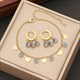 Women's Hollow Out Blue Eyes Heart Charm Clavicle Necklace