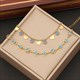 Women's Hollow Out Blue Eyes Heart Charm Clavicle Necklace