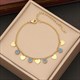 Women's Hollow Out Blue Eyes Heart Charm Clavicle Necklace