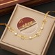 Flat Snake Chain Heart Butterfly Necklace Gold 36L Stainless Steel New Clavicle Chain Party Jewelry Gift For Women Girl
