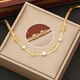 Flat Snake Chain Heart Butterfly Necklace Gold 36L Stainless Steel New Clavicle Chain Party Jewelry Gift For Women Girl