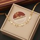 Flat Snake Chain Heart Butterfly Necklace Gold 36L Stainless Steel New Clavicle Chain Party Jewelry Gift For Women Girl