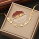 Flat Snake Chain Heart Butterfly Necklace Gold 36L Stainless Steel New Clavicle Chain Party Jewelry Gift For Women Girl